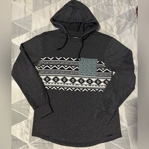 Men’s Sweatshirt Size Small ON THE BYAS Cool Aztec Design with Blue Pocket